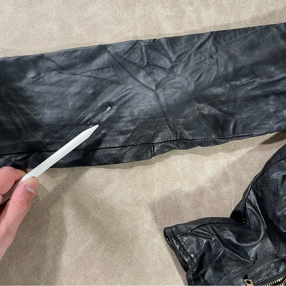 Bar lll Vegan Leather Jacket Size M - Picture 5 of 9